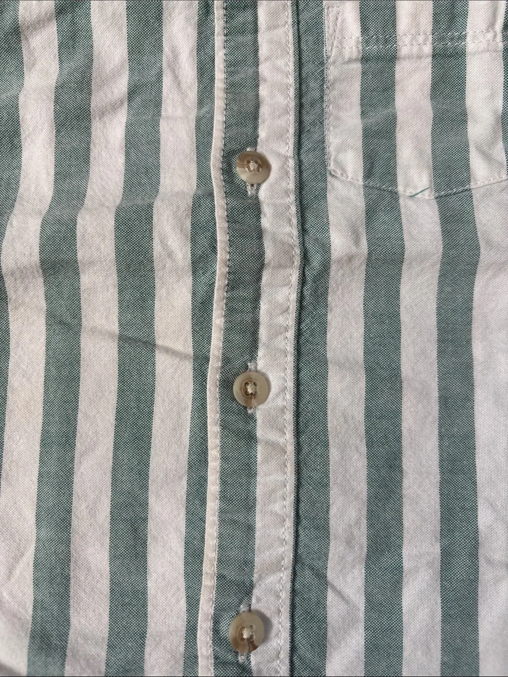 Old Navy Striped Short Sleeve Button-Down Shirt - Mint & White
